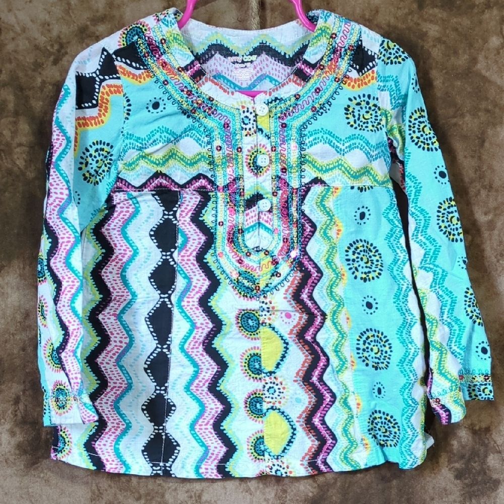 Amy Coe Vibrant Zigzag Kids Blouse 2T inv403
